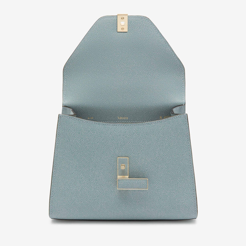 Iside Top handle mini bag - Smokey Blue - Millepunte calf leather - Valextra - 7