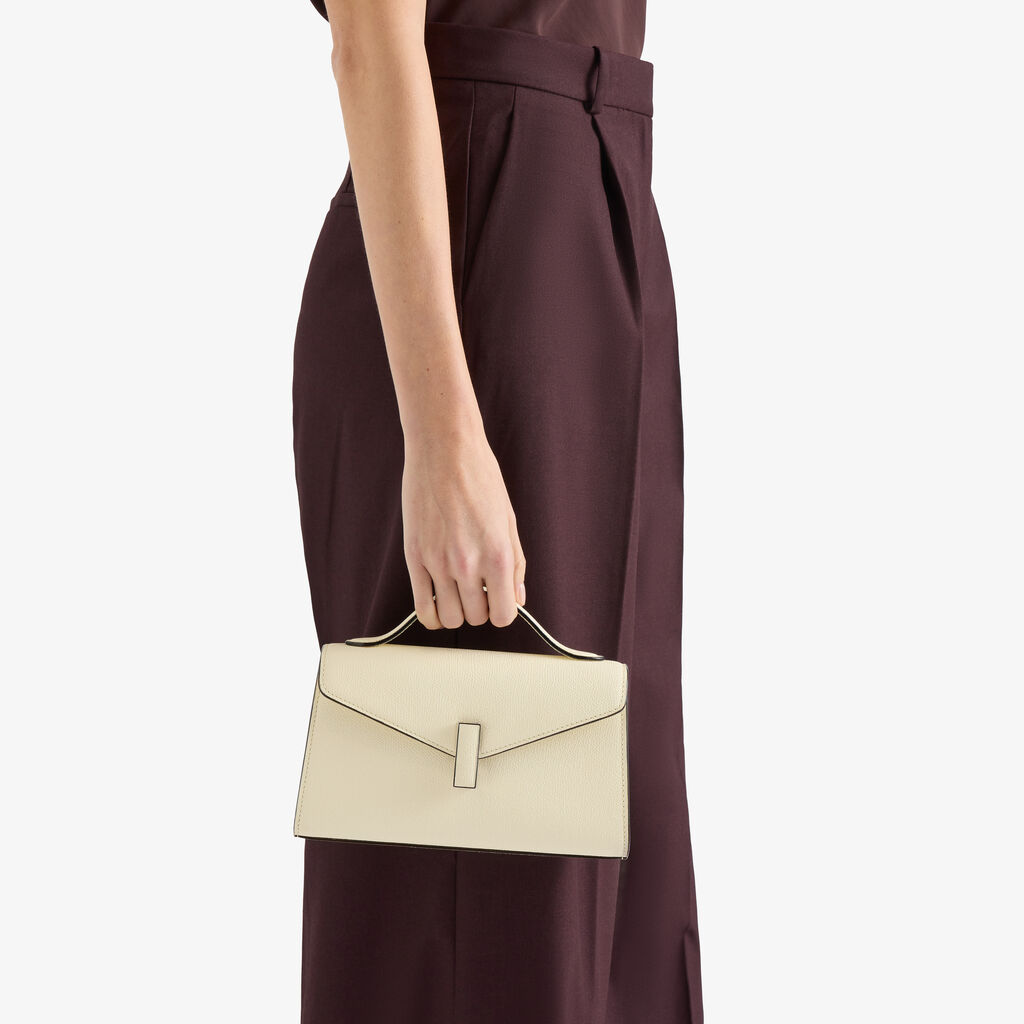 Iside T&igrave;n Top Handle Bag - Pergamena White - Millepunte calf leather - Valextra - 3