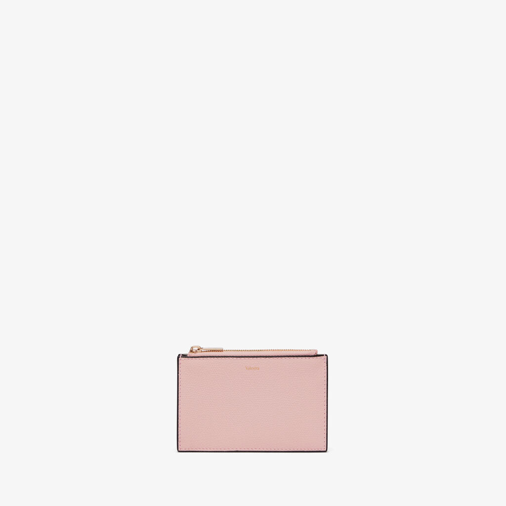 Card Holder 3CC with Zip - Peony Pink - Vitello VS - Valextra - 4