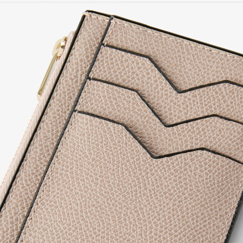Card Holder 3CC with Zip - Nude Pink - Millepunte calf leather - Valextra - 3