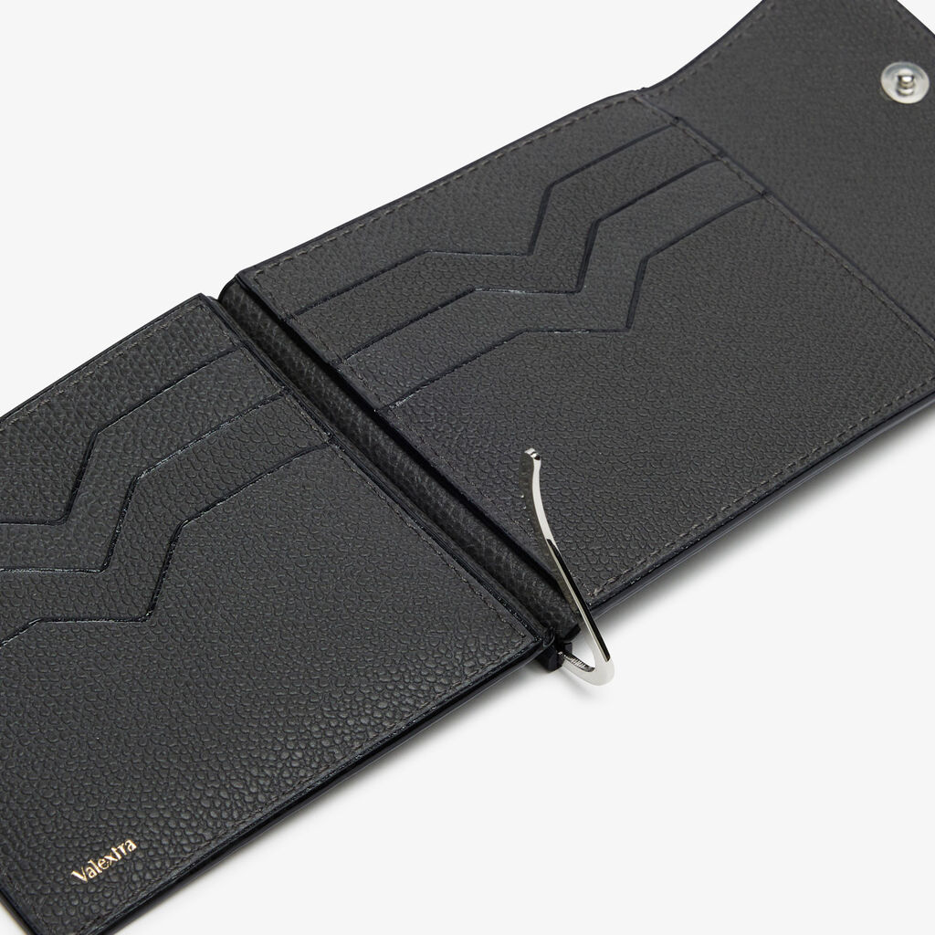 Grip 6cc wallet with botton - Smokey Grey - Vitello VS - Valextra - 2