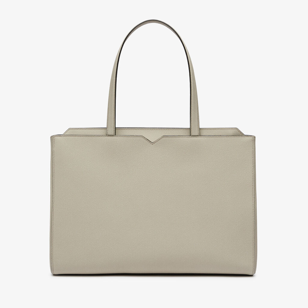 V-line Horizontal Shopping Bag - Linen Grey - Vitello VS - Valextra - 1