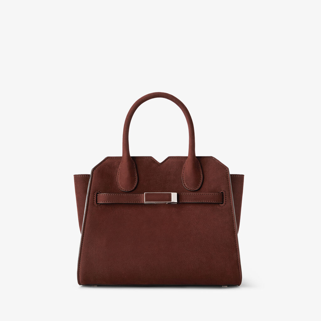 Milano Senso Two Handles Mini Bag - Chocolate Brown - Millepunte Nubuk Senso Leather - Valextra - 1