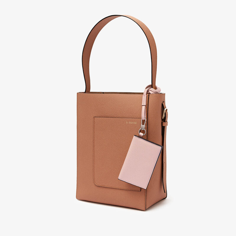 Card Holder with Lanyard - Peony Pink - Millepunte calf leather - Valextra - 3