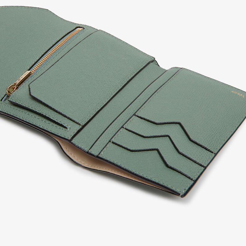 Iside Fold Wallet - Eucalyptus Green - Millepunte calf leather - Valextra - 2