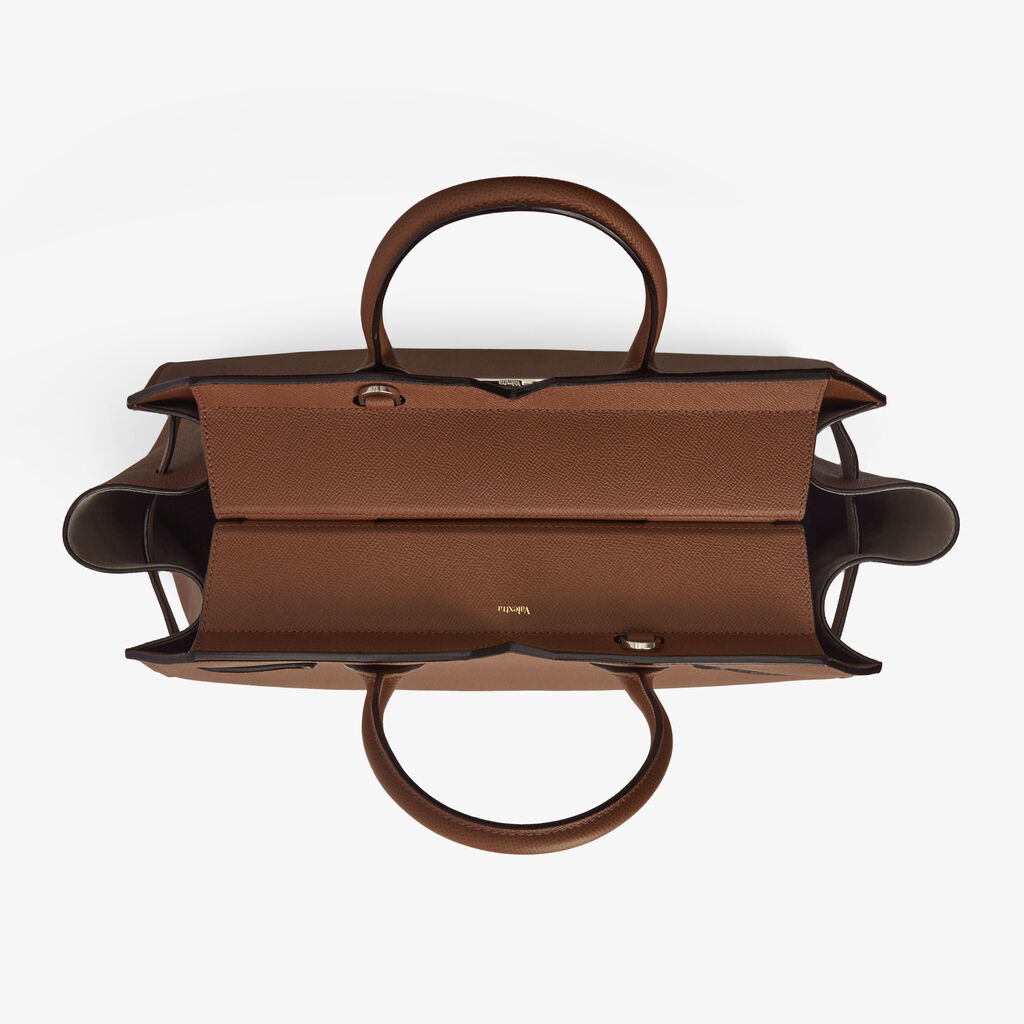 Borsa a due manici Milano Grande - Marrone Cioccolato - Vitello Millepunte Soft - Valextra - 7