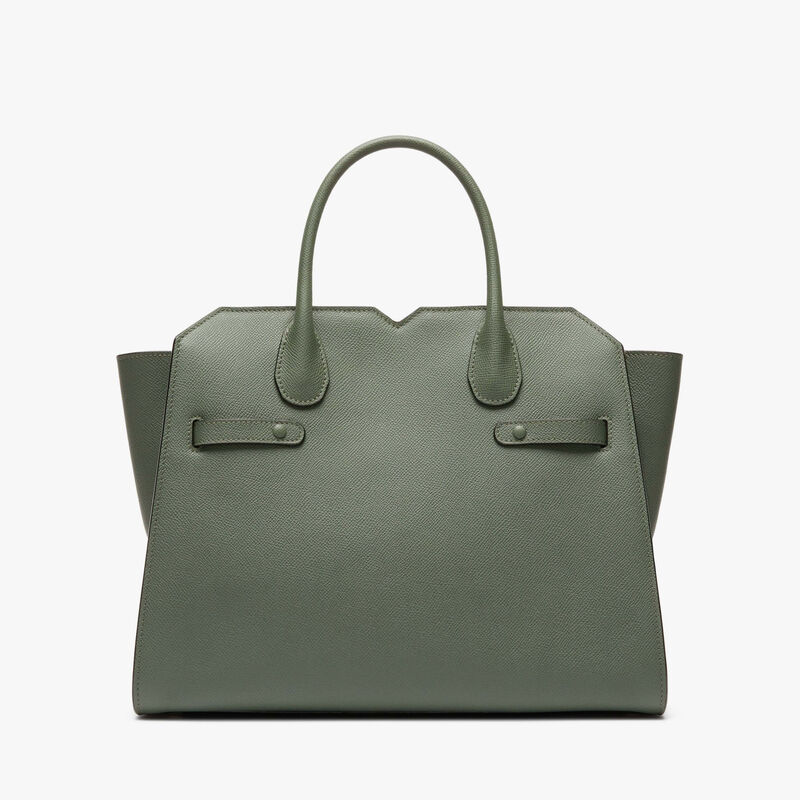 Milano Two Handles Medium Bag - Musk Green - Millepunte Soft calf leather - Valextra - 7