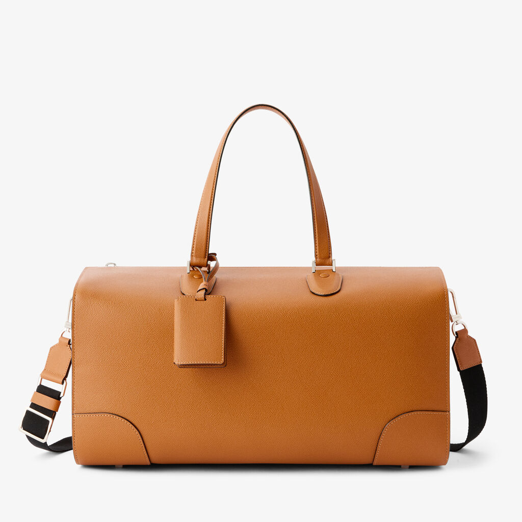 Babila Boston Travel Bag - Havana Brown - Vitello VS - Valextra - 1