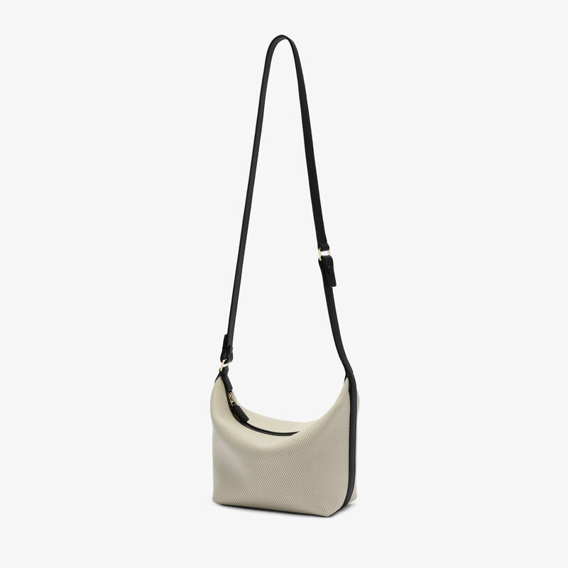 Mochi Textured Canvas Top Handle Mini Bag - Grey/Black - Canvas Eutolbat/Vitello Millepunte Soft - Valextra - 4