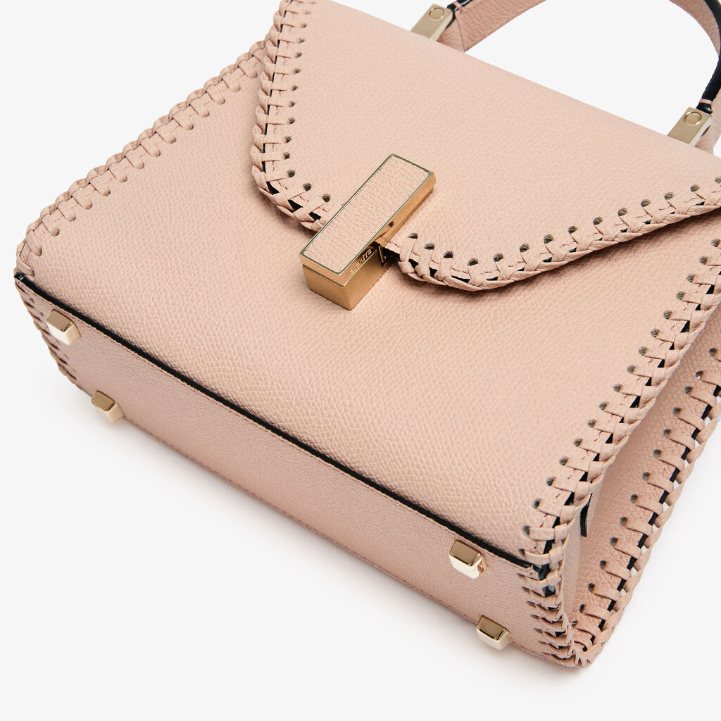 Iside Braided Crossbody Micro Bag - Bonne Mine Pink - Vitello VS-Infilatura Punto Festone - Valextra - 5