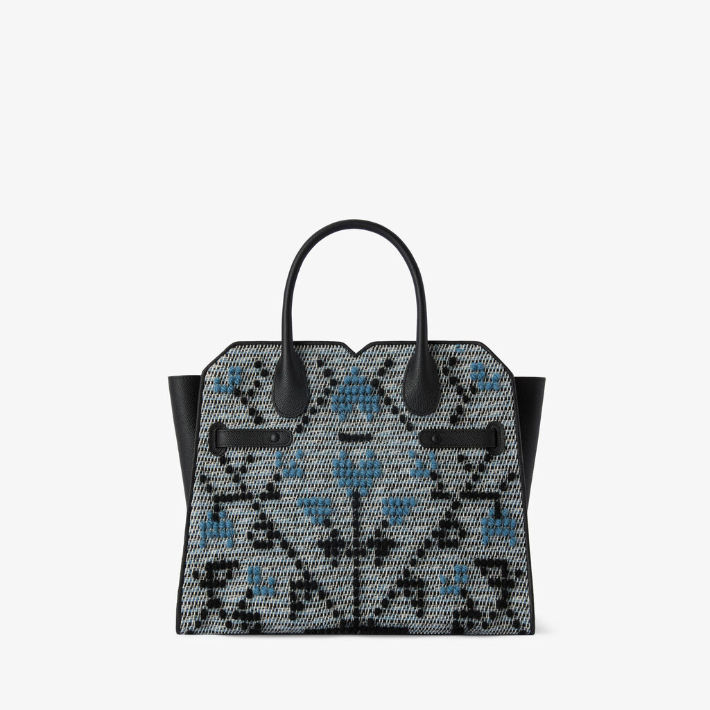 Milano Flower Pibiones Two Handles Medium Bag -  - Tessuto Pibiones Fiore/Vitello Millepunte Soft - Valextra - 6