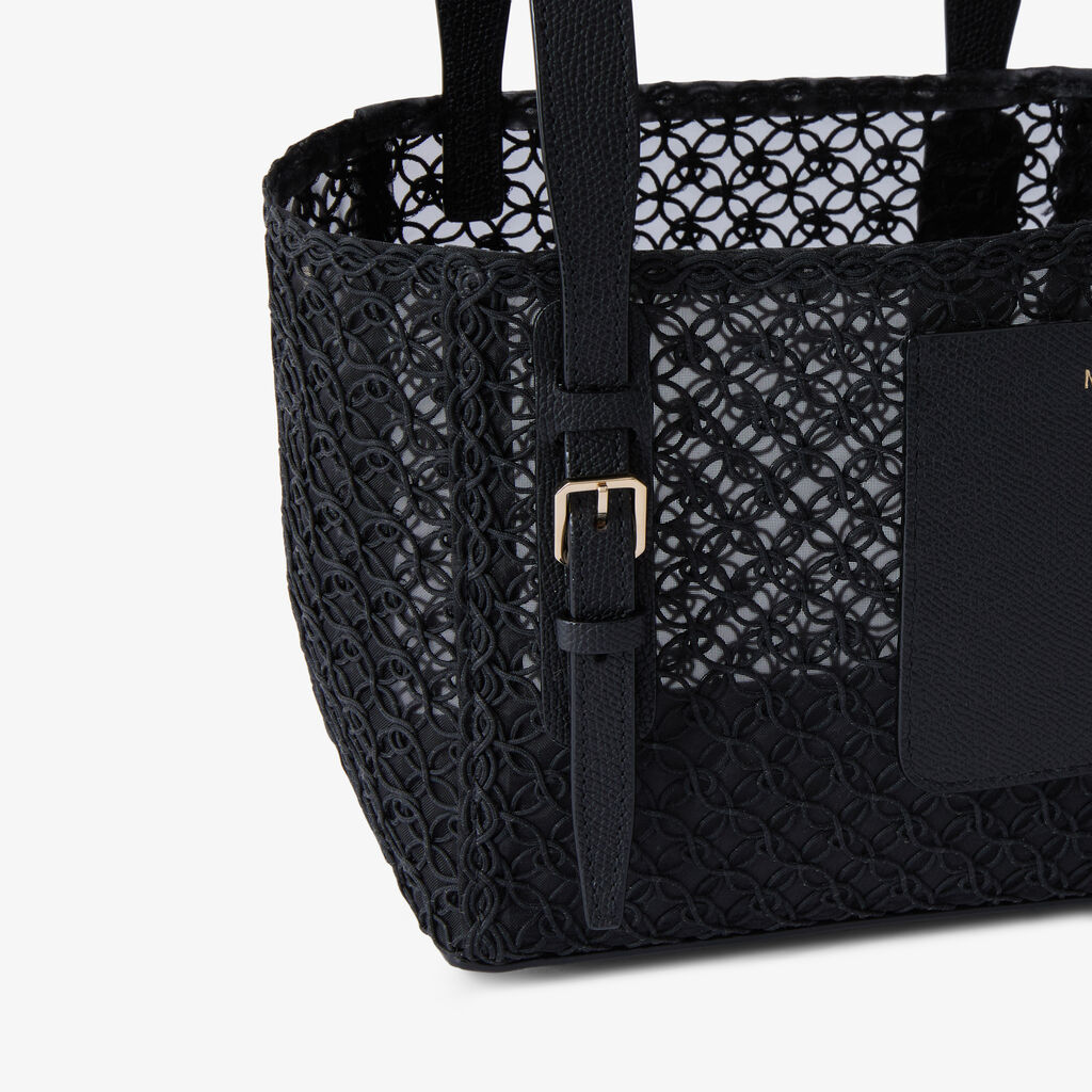 Soft Merletto Bucket Micro Bag -  - Tessuto ricamo Rete/Vitello VS - Valextra - 4