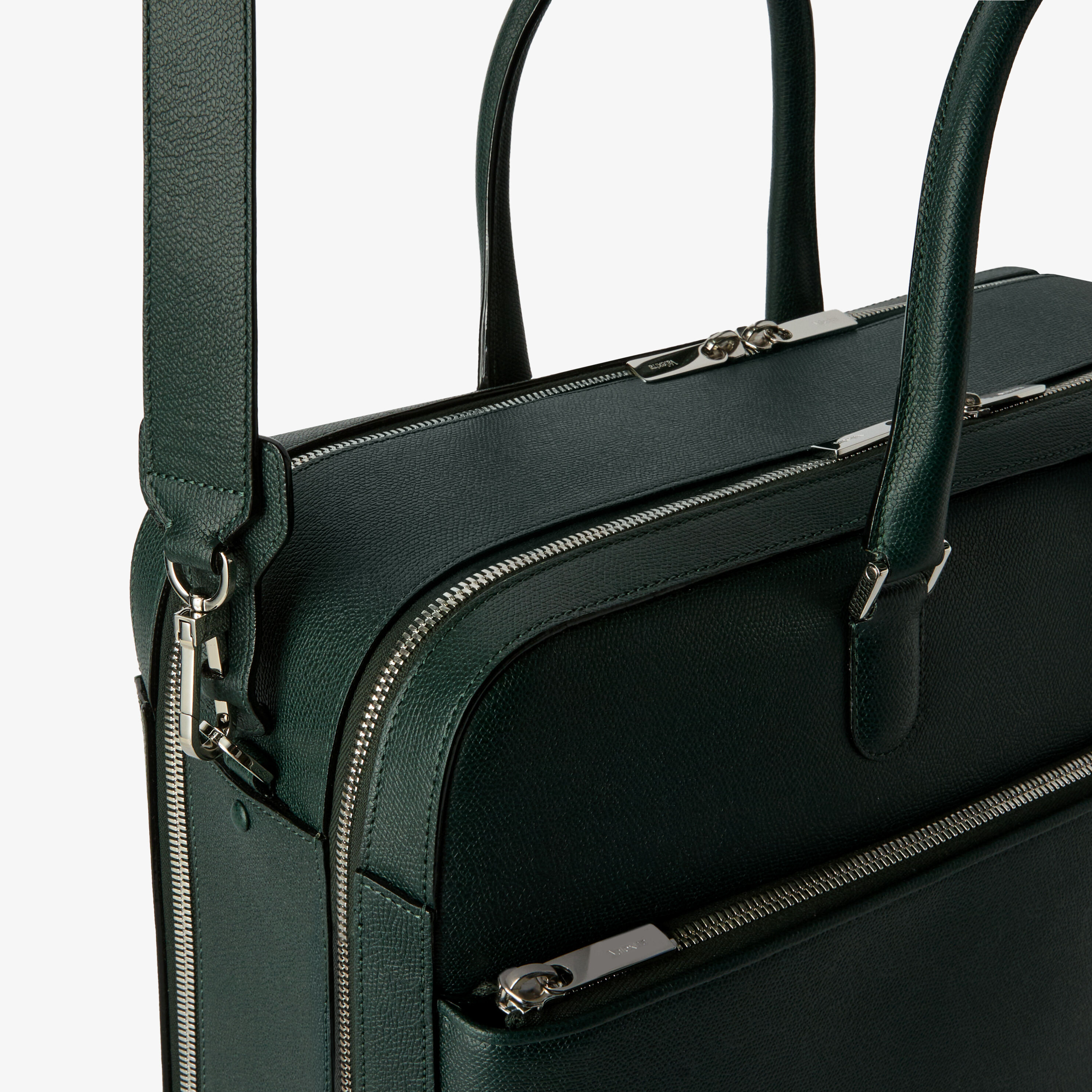 Green Luxury Leather Travel Bag Two Chambers | Valextra Avietta