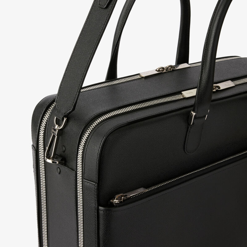 Avietta Travel Bag Two Chambers - Black - Millepunte calf leather - Valextra - 5