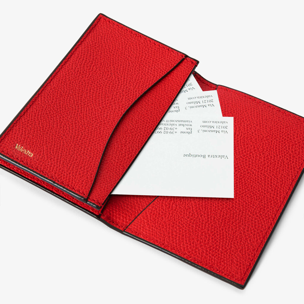 Card Case Onda - Crimson Red - Vitello VS - Valextra - 3