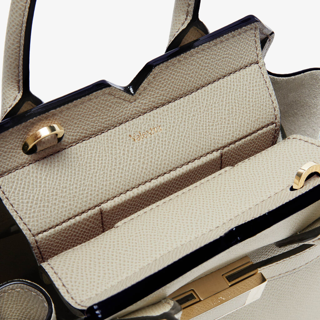 Milano Crossbody Micro Bag - Linen Grey - Vitello Millepunte Soft - Valextra - 4