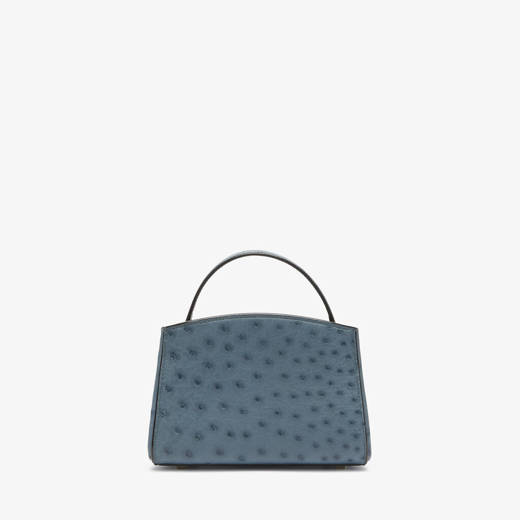 Brera Ostrich Crossbody Micro Bag - Avio Blue - Struzzo - Valextra - 5