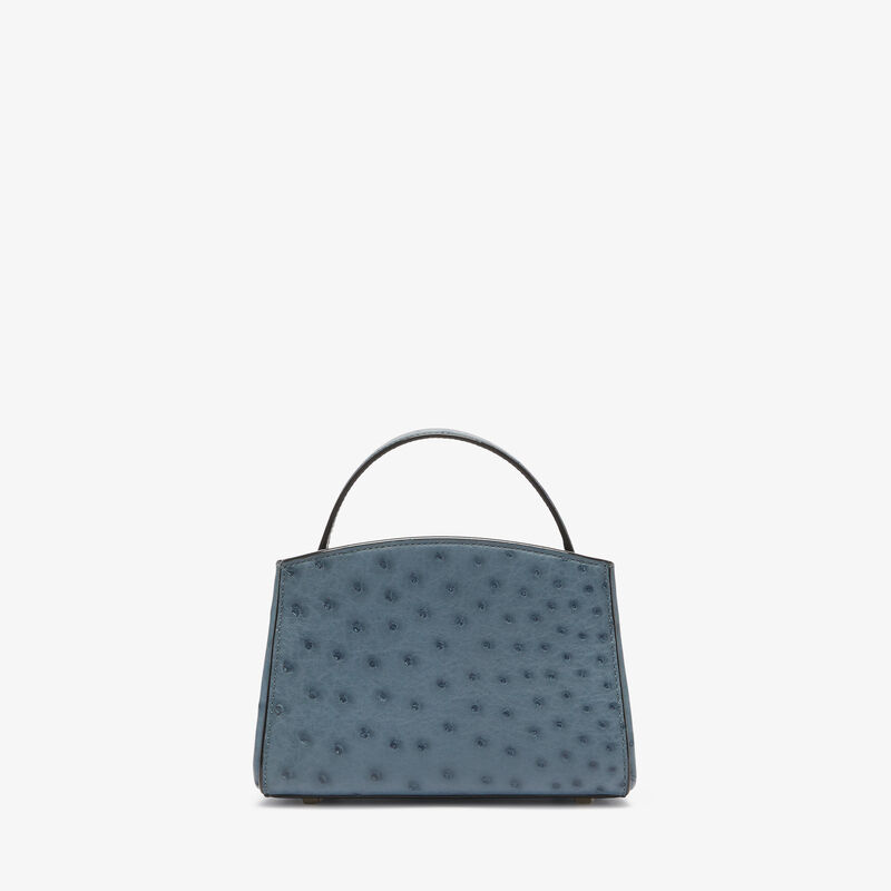 Brera Ostrich Crossbody Micro Bag - Avio Blue - Exotic - Valextra - 5