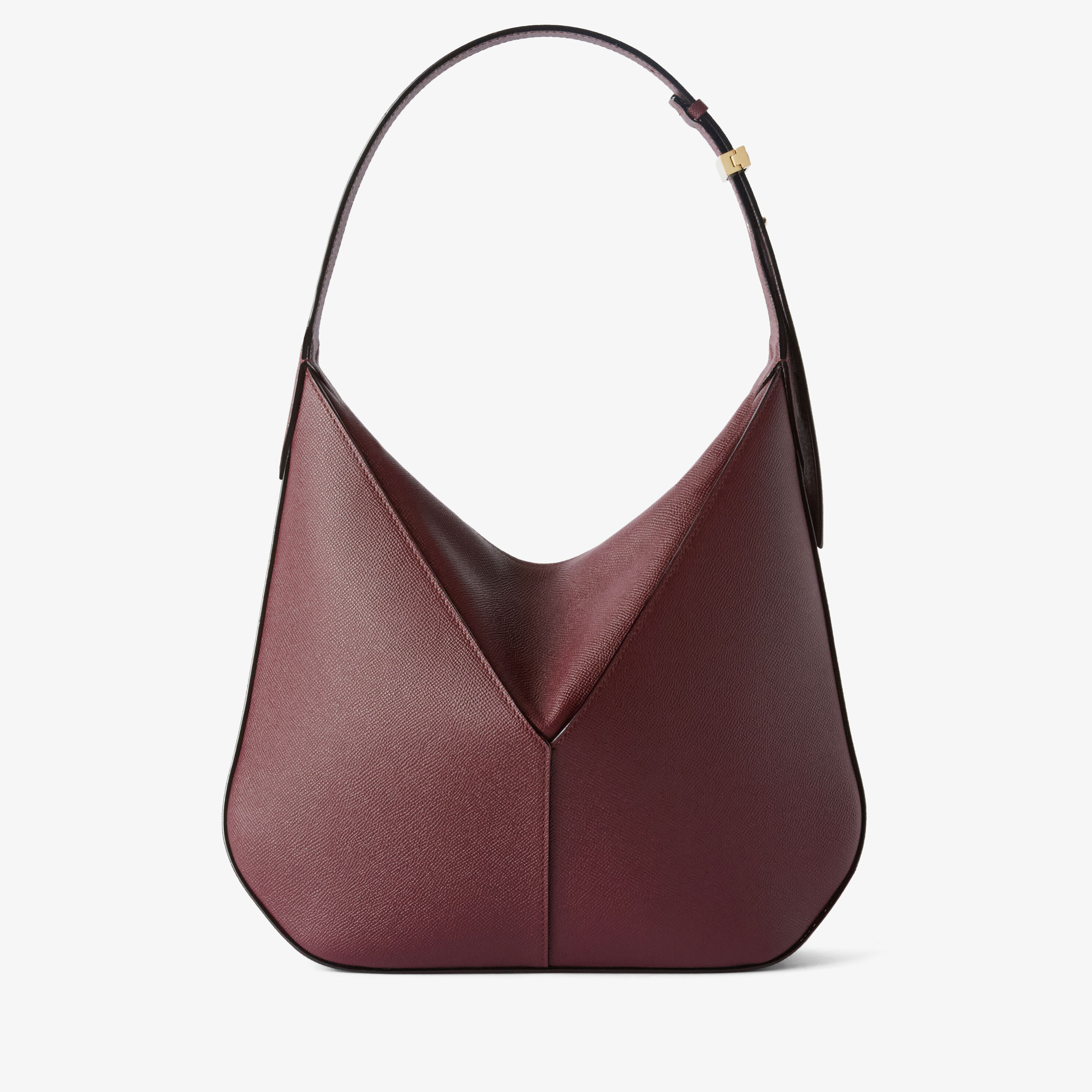 Women's Red Luxury Grained Leather Hobo Medium Bag | Valextra Vivi