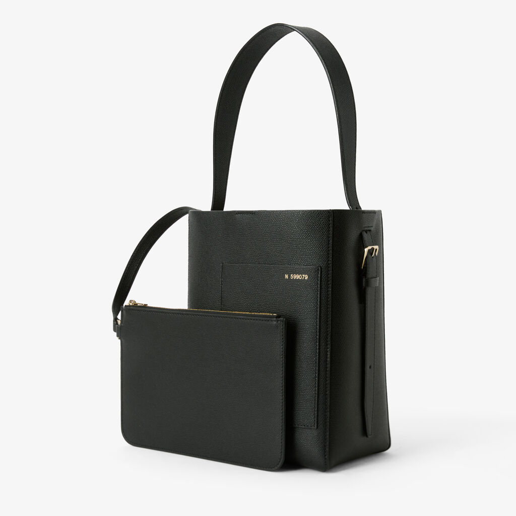 Soft Bucket Mini Bag - Black - Vitello VS - Valextra - 2