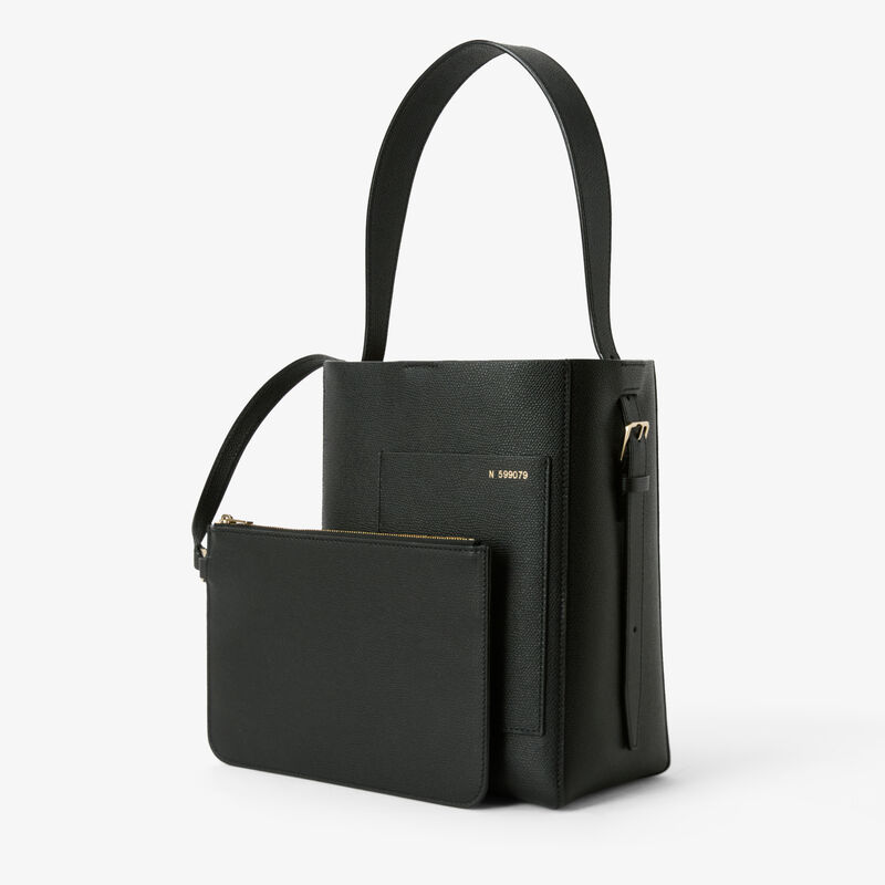 Soft Bucket Mini Bag - Black - Millepunte calf leather - Valextra - 2