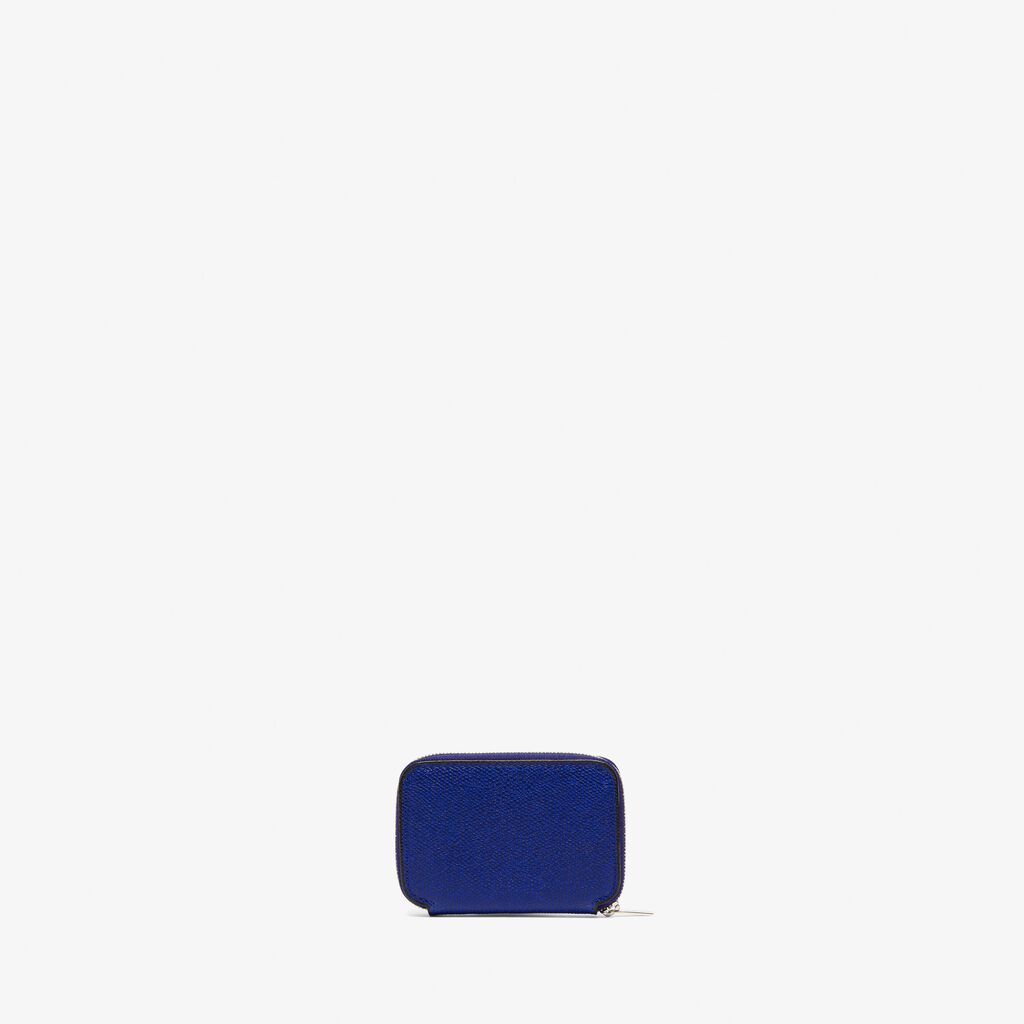 Card Holder Zip Around - Royal Blue - Millepunte calf leather - Valextra - 3