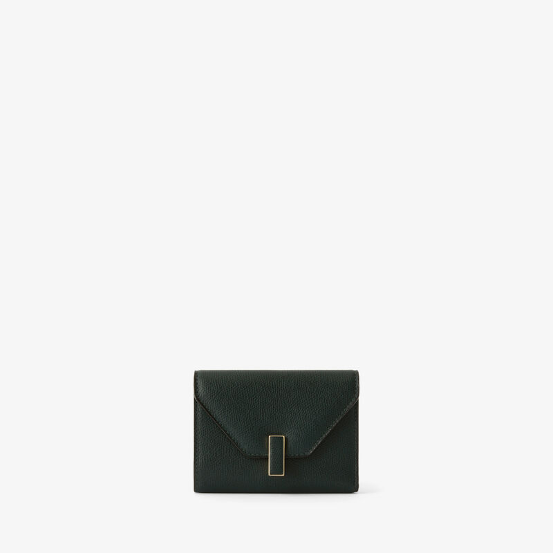 Iside Fold Wallet - Valextra Green - Millepunte calf leather - Valextra - 1