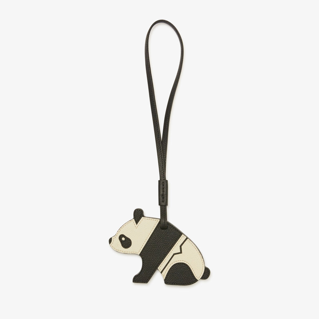 Panda Charm - Pergamena White/Black - Vitello VS - Valextra - 1