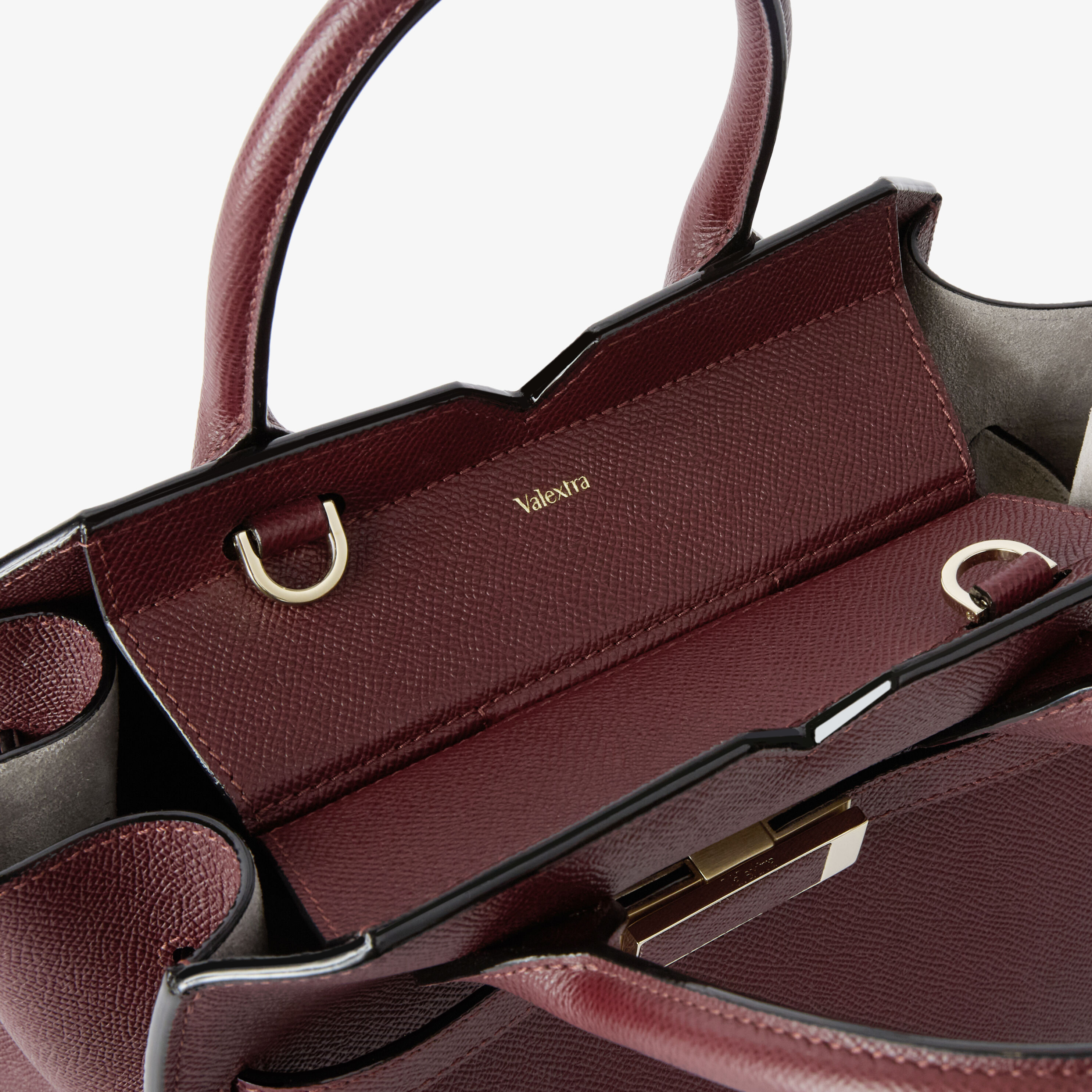Women's Red Luxury Grained Leather Two Handles Mini Bag | Valextra