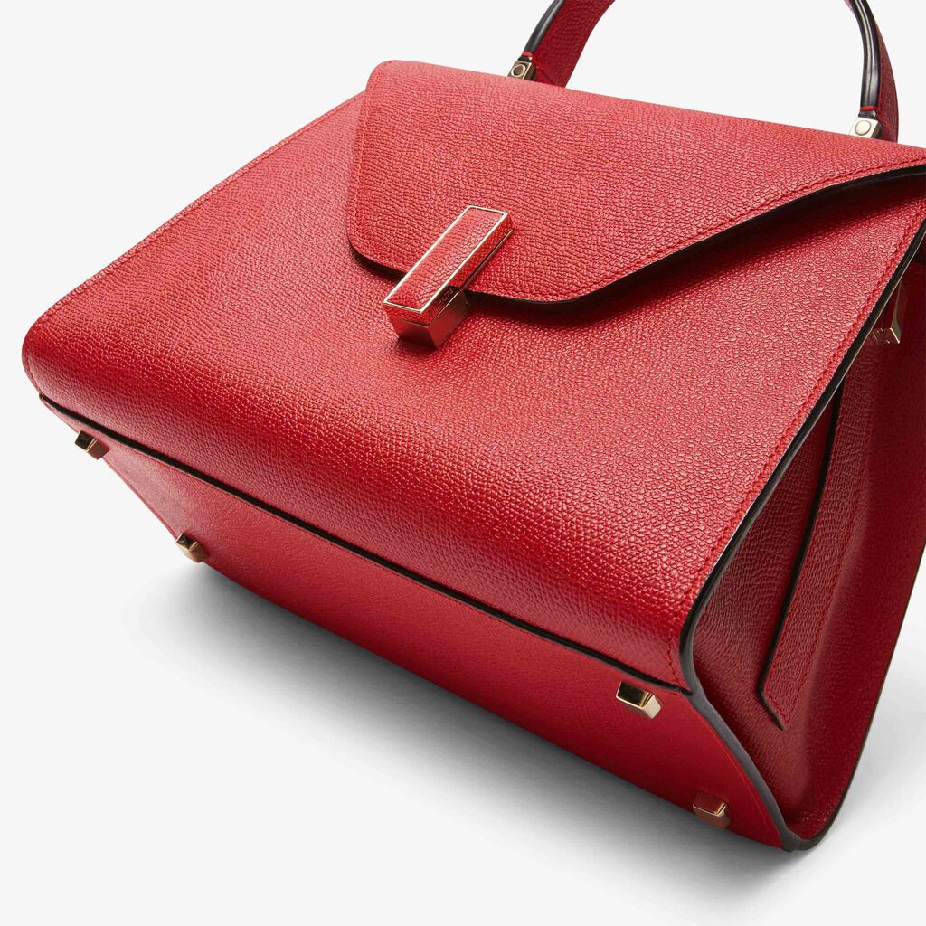 Iside Top handle medium bag - Red - Vitello VS - Valextra - 3