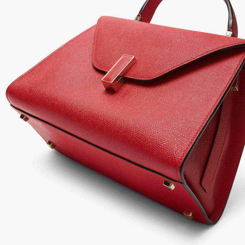 Iside Top handle medium bag - Red - Millepunte calf leather - Valextra - 3