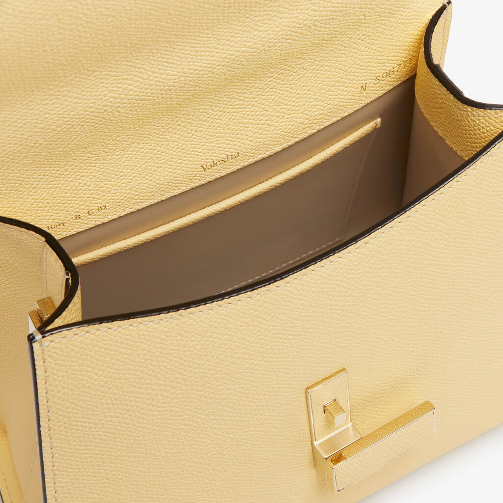 Iside Top handle mini bag - Cream Yellow - Vitello VS - Valextra - 3
