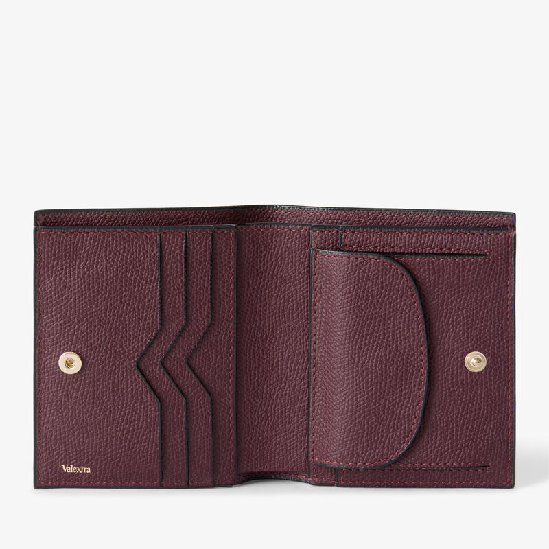 Compact Wallet 3 CC with Coin Purse - Claret Red - Millepunte calf leather - Valextra - 4
