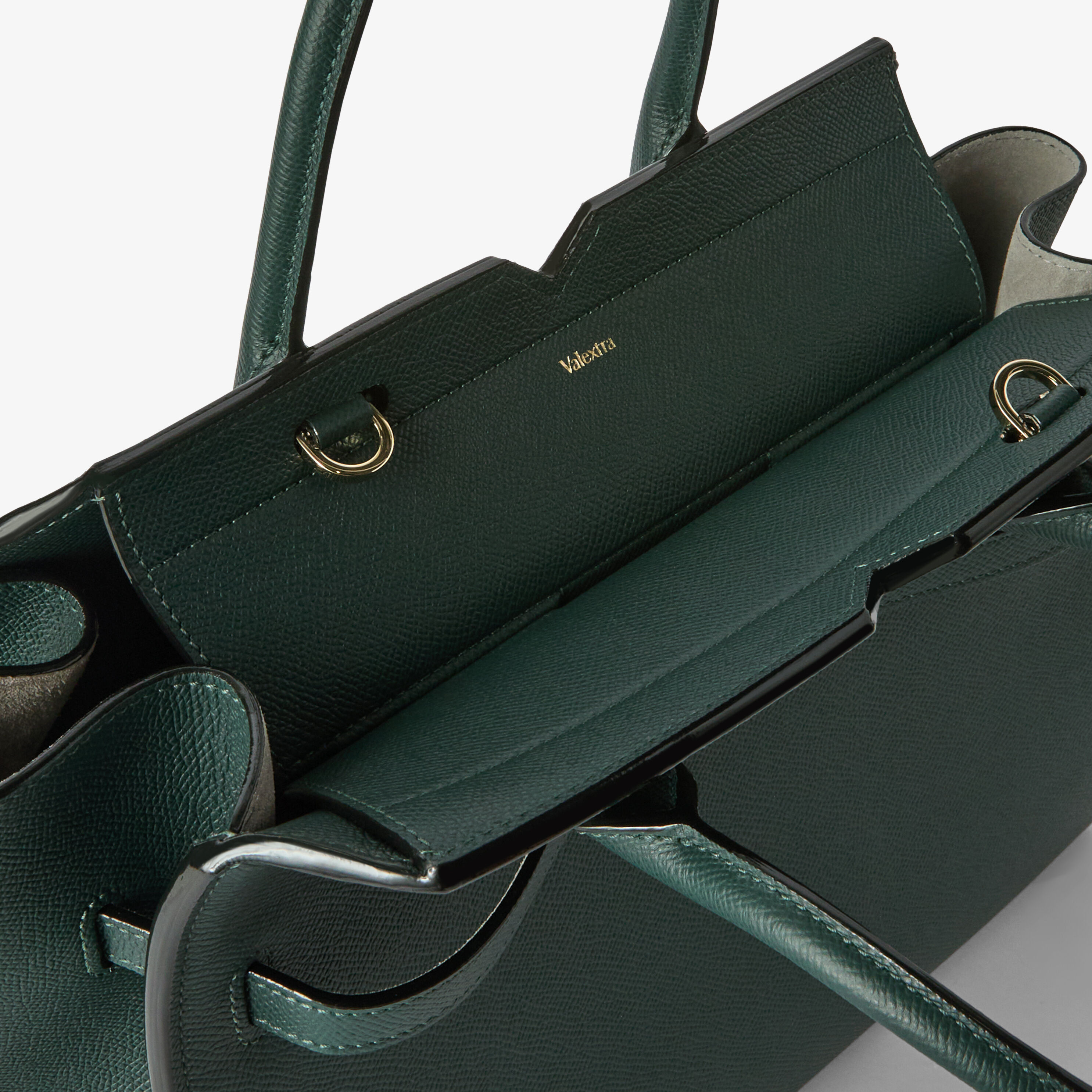 Women's Green Luxury Leather Two Handles Medium Bag | Valextra