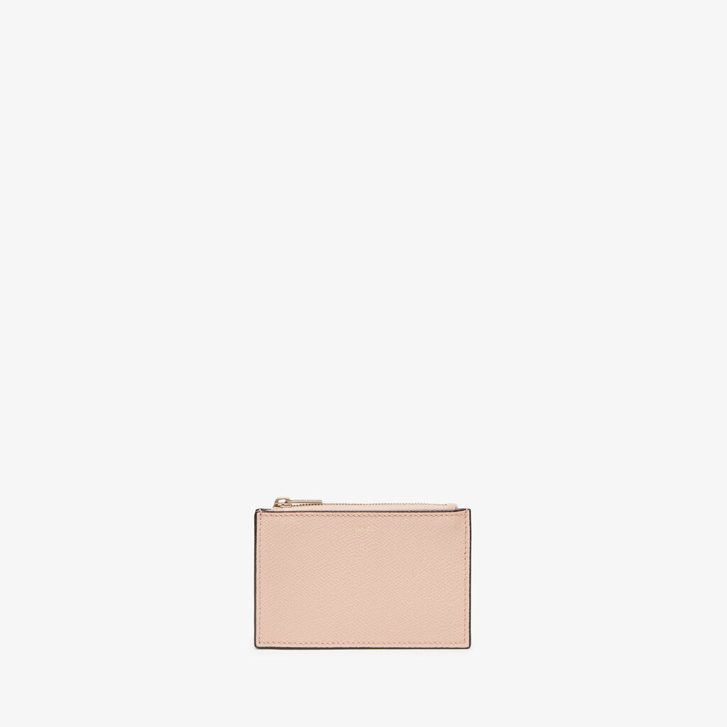 Card Holder 3CC with Zip - Bonne Mine Pink - Vitello VS - Valextra - 4