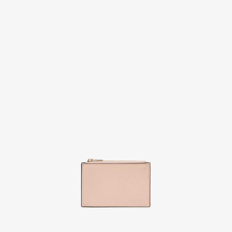 Card Holder 3CC with Zip - Bonne Mine Pink - Millepunte calf leather - Valextra - 4