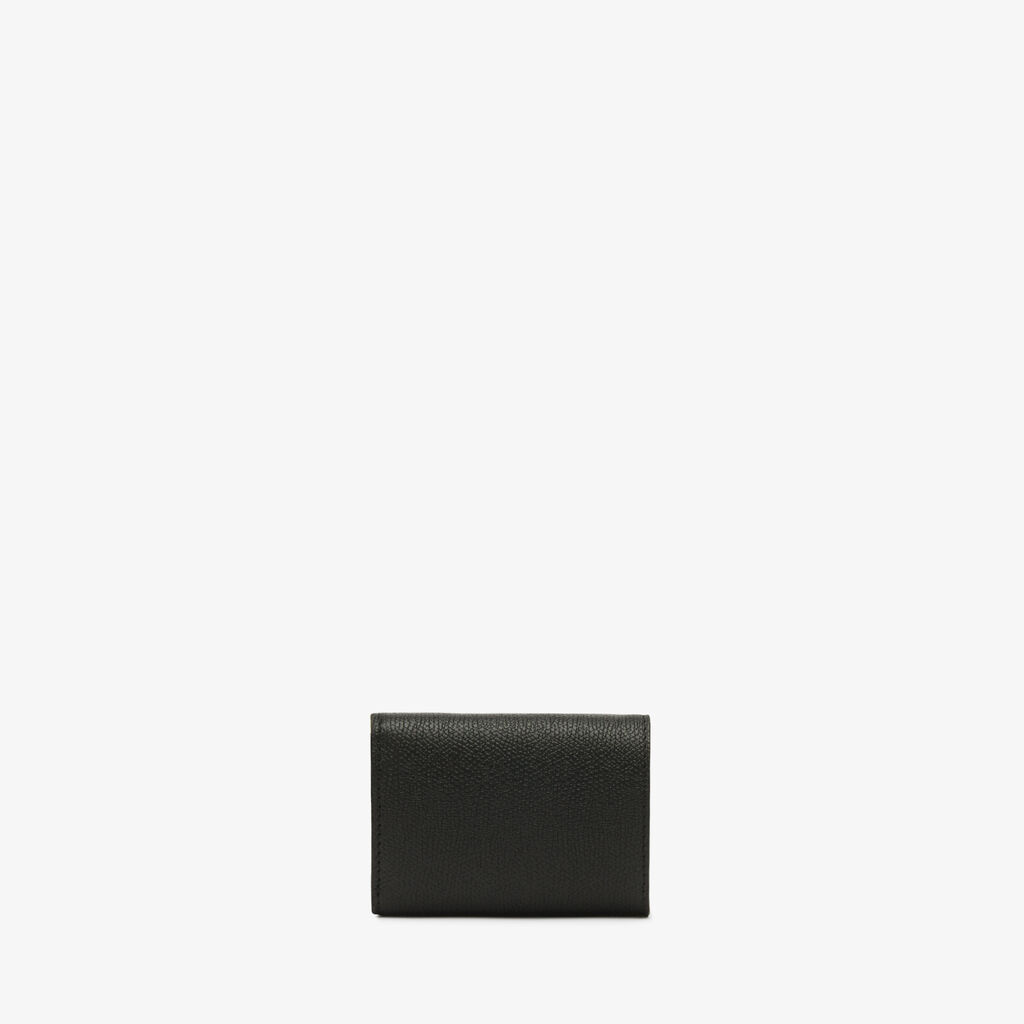 Portafoglio Compatto Con Portamonete - Nero - Pelle di vitello Millepunte - Valextra - 4