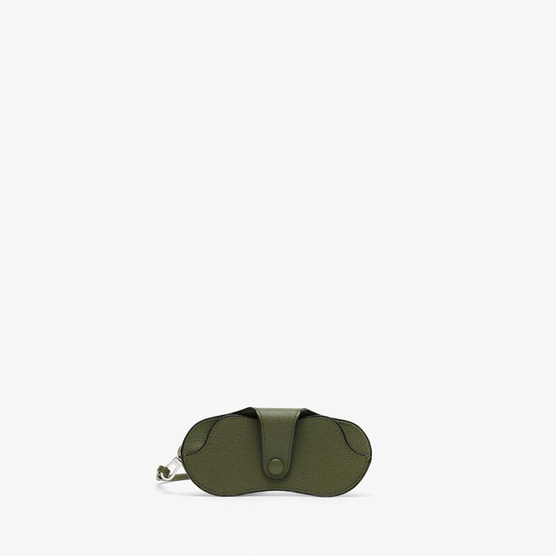 Glasses Case with Lanyard - Military Green - Millepunte calf leather - Valextra - 1
