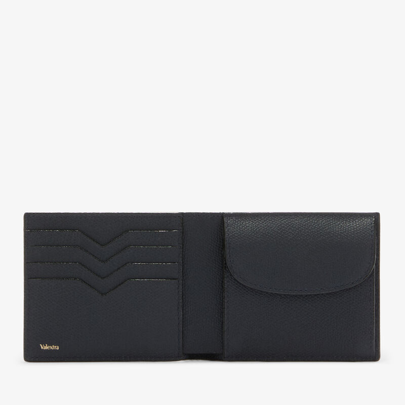 Wallet 4Cc With Coin Holder - Night Blue - Millepunte calf leather - Valextra - 4