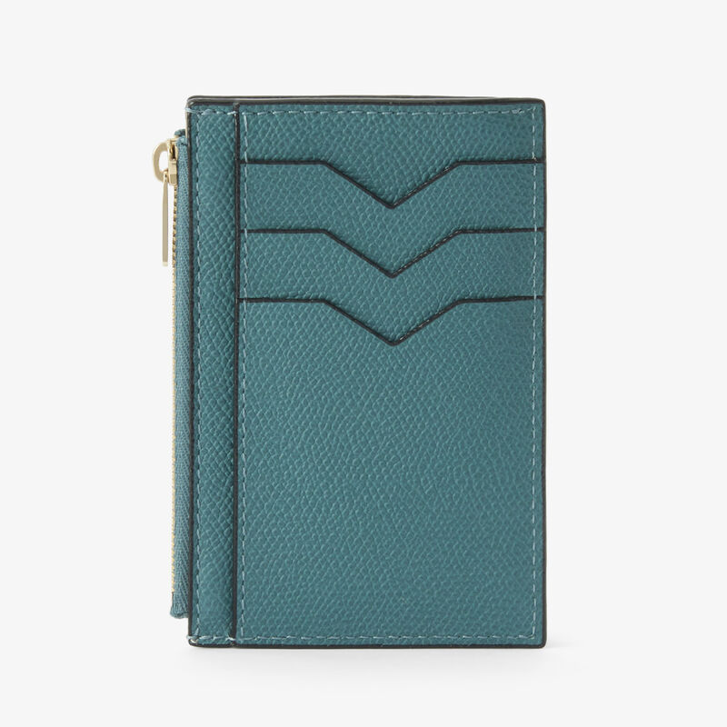 Card Holder 3CC with Zip - Bottle Green - Millepunte calf leather - Valextra - 5