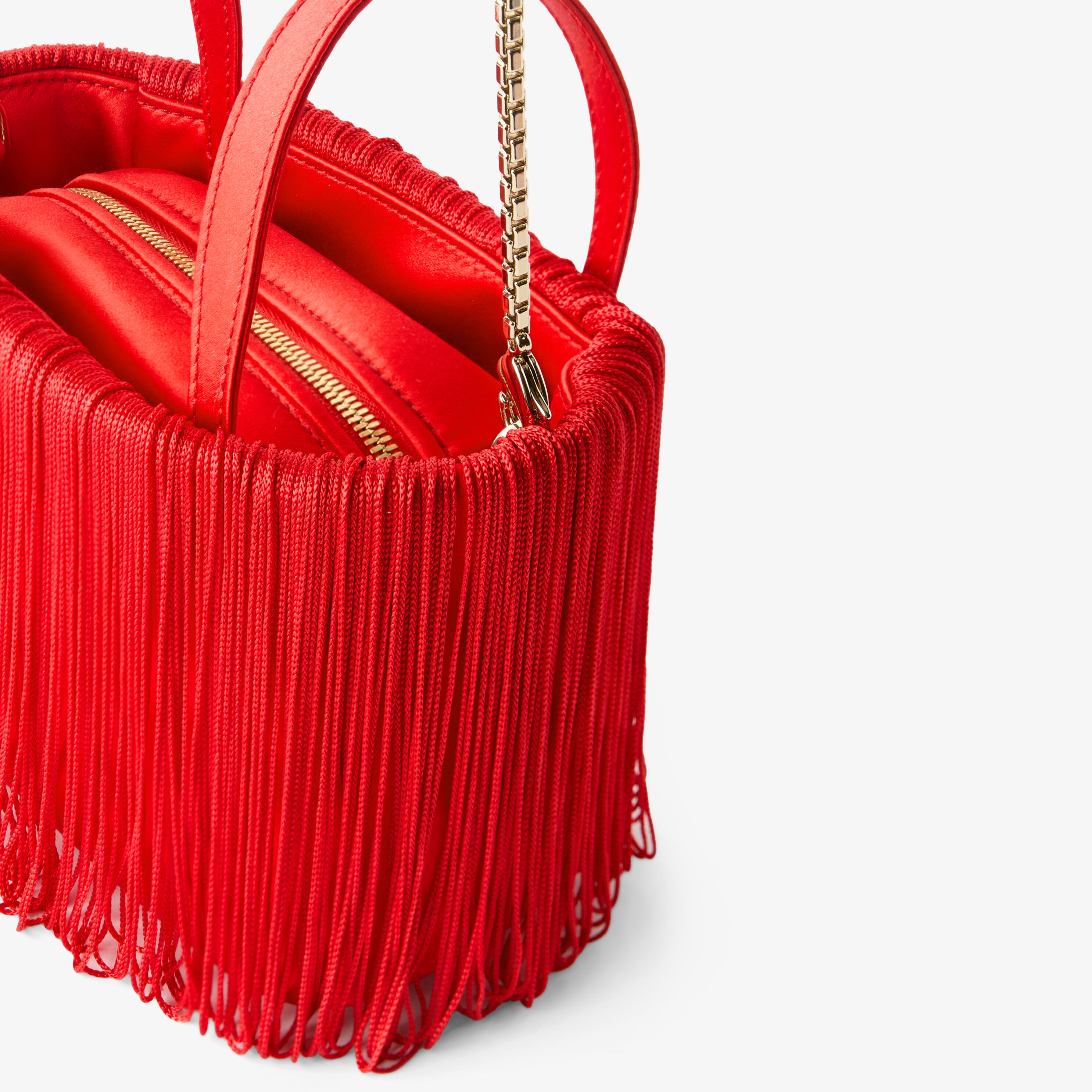 Women's Crimson Red Luxury Leather Bucket Nano Bag | Valextra Soft