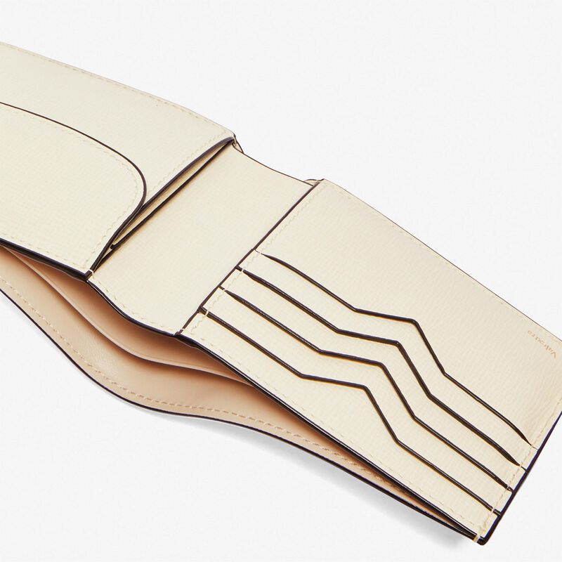 Wallet 4Cc With Coin Holder - Pergamena White - Pavè calf leather - Valextra - 2