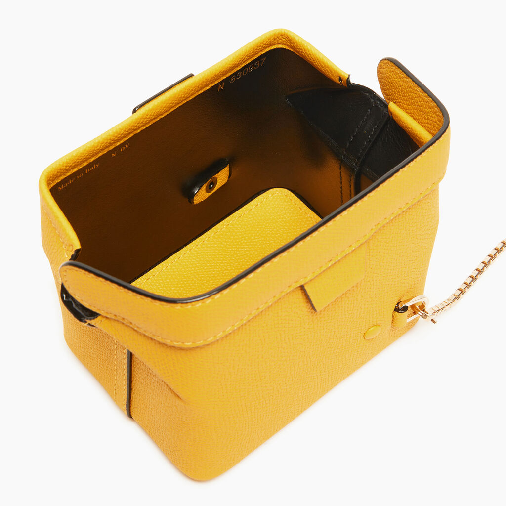 Borsa a tracolla tric trac nano - Giallo Sole - Vitello VS - Valextra - 3