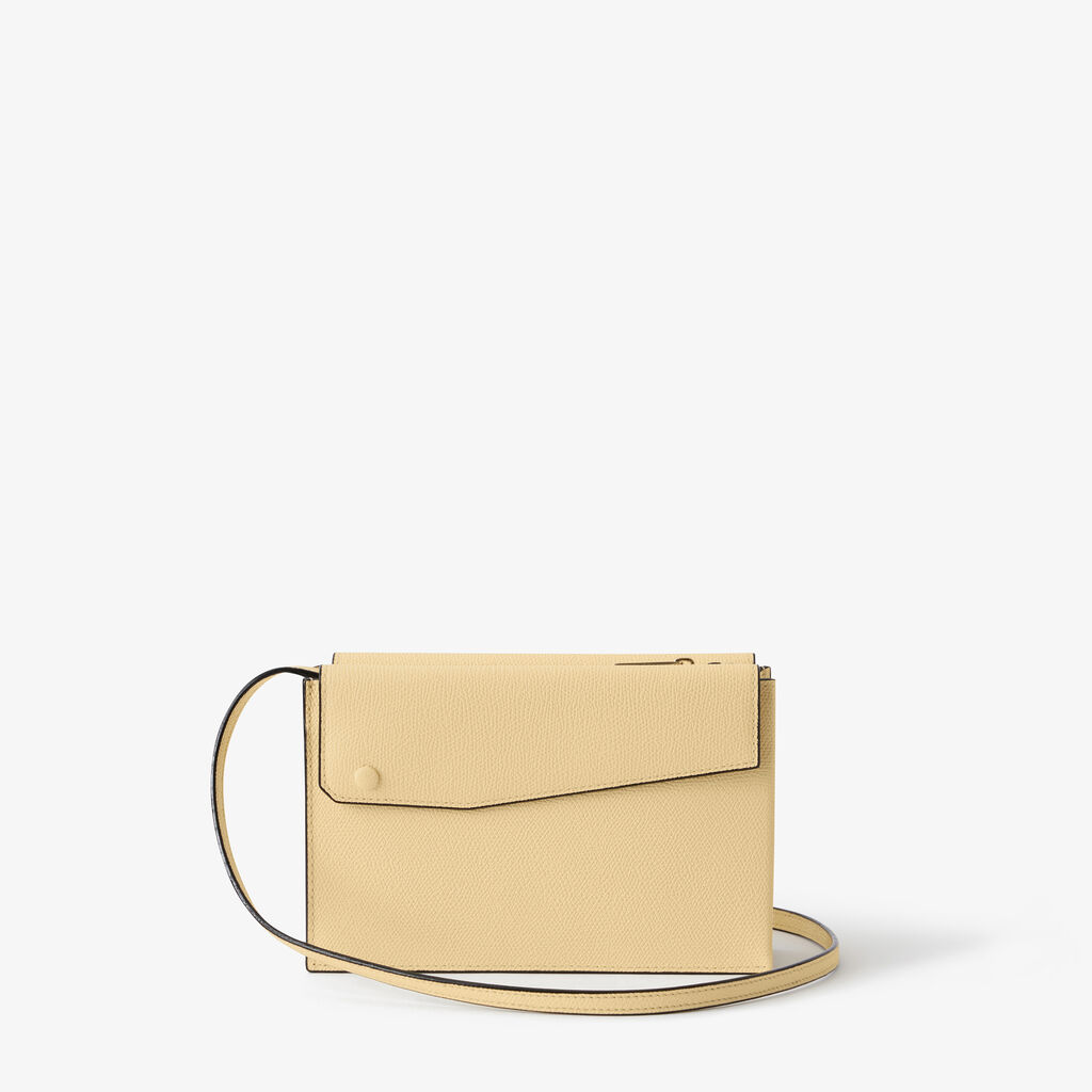 Pocket Slim crossbody bag - Cream Yellow - Vitello VS - Valextra - 5