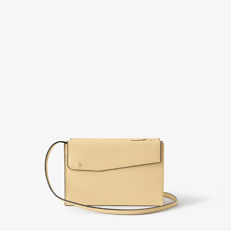 Pocket Slim crossbody bag - Cream Yellow - Millepunte calf leather - Valextra - 5