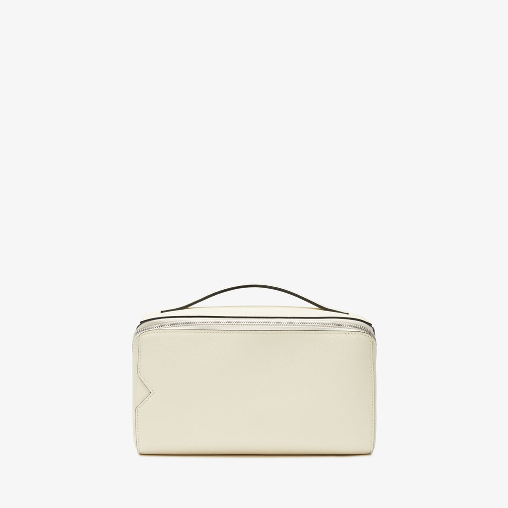 V-line Wash Bag - Pergamena White - Vitello Millepunte Soft - Valextra - 1