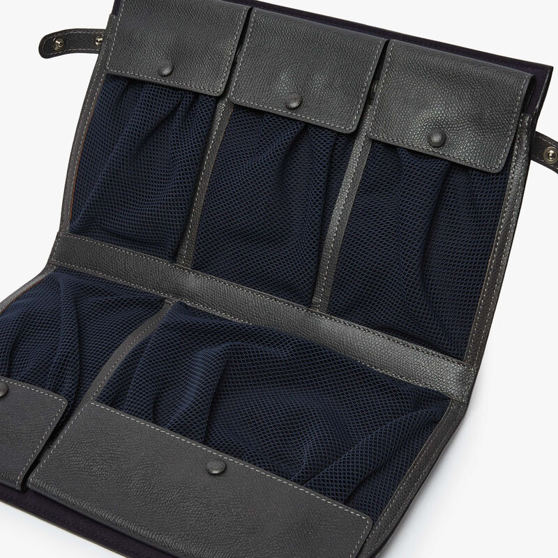 Folding Cable Organizer - Smokey Grey - Millepunte calf leather - Valextra - 3
