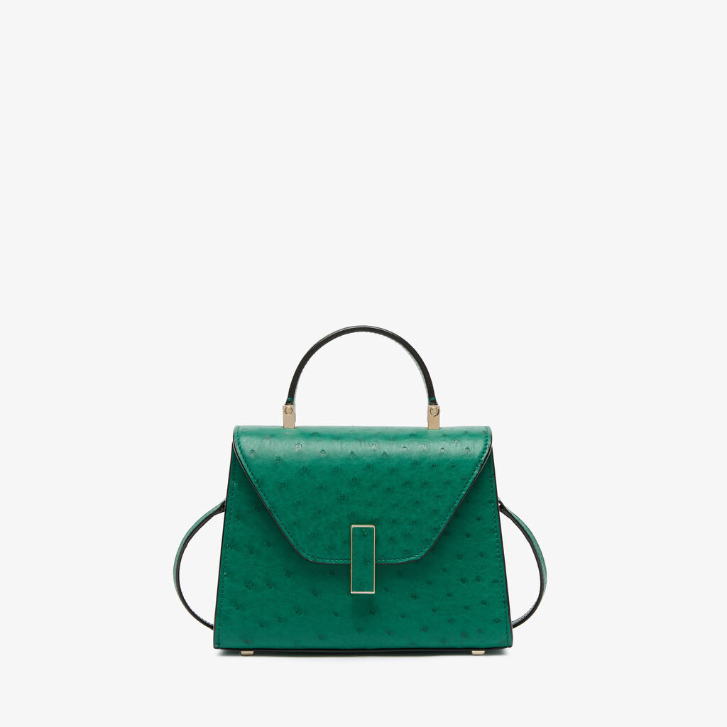 Borsa a Tracolla Iside Struzzo Micro - Verde Smeraldo - Struzzo - Valextra - 1