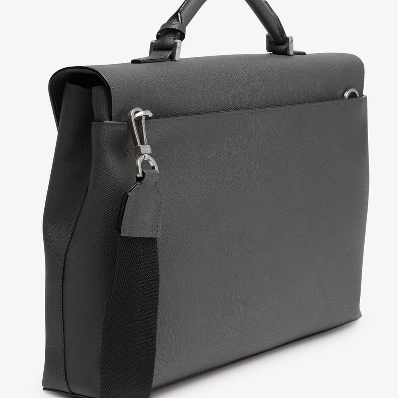 Avietta Briefcase with Flap 24h - Smokey Grey - Millepunte calf leather - Valextra - 5