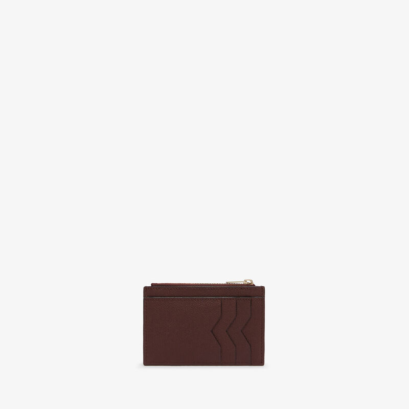 Card Holder 3CC with Zip - Coffee Brown - Millepunte calf leather - Valextra - 1